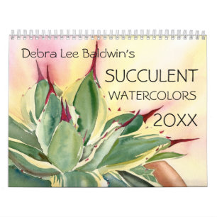 Succulente Waterverven 20XX van Debra Lee Baldwin  Kalender