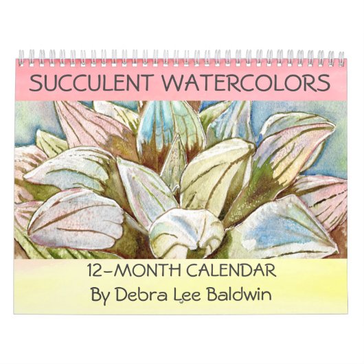 Succulente Waterverven van Debra Lee Baldwin Kalender (Hoes)