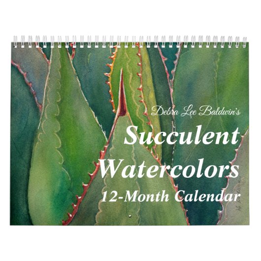 Succulente Waterverven van Debra Lee Baldwin Kalender (Hoes)