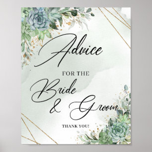 Succulenten Advies voor het bruidspaar bord Poster