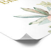 Succulenten Bruidsfeest Verwelkomingsbord Poster (Hoek)