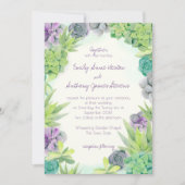 Succulenten Bruiloft Waterverf Kaart (Voorkant)