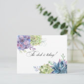 Succulenten Bruiloftsfeest Herinnering QR Code Rsv Briefkaart (Staand voorkant)