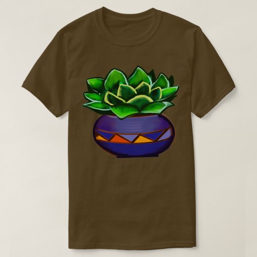 succulenten cacti cactus in antiek sierpotten t-shirt (Design voorkant)