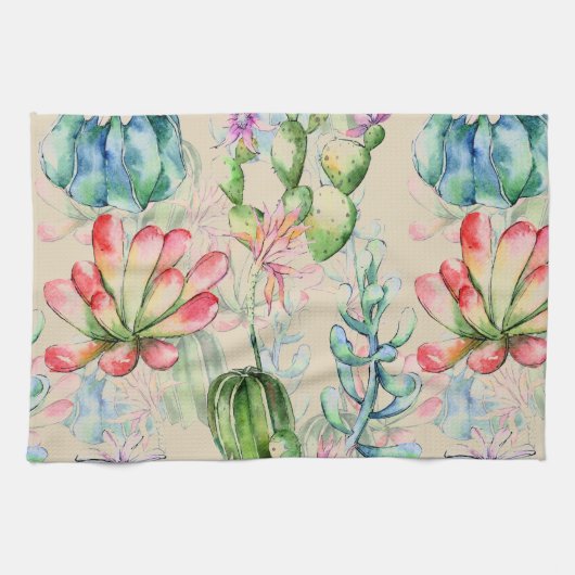 Succulenten en Cacti Kitchen Towel Theedoek (Horizontaal)