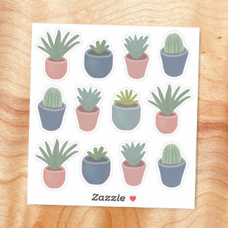 Succulenten en Cacti Stickerblad Sticker