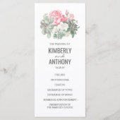 Succulenten en Roze Rozen Elegante Trouwprogramma' Programma (Voorkant)