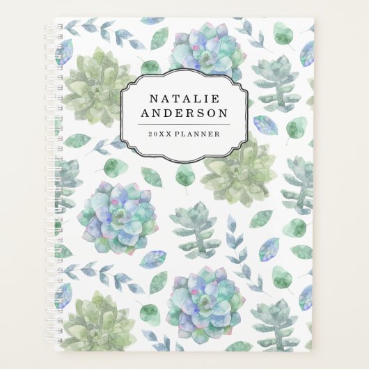 Succulenten | Gepersonaliseerde planner (Voorkant)