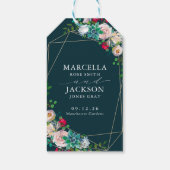 Succulenten & Goud Chique Bruiloft Cadeaulabel (Achterkant)