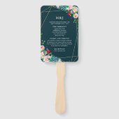 Succulenten & Goud Chique Huwelijksprogramma Handwaaier (Voorkant)