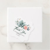 Succulenten Groen Blush Roze Bloemen Bruiloft Bedankjes Labels (In situ)