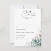 Succulenten groen en Roos gouden bruiloft RSVP Kaartje (Voorkant)