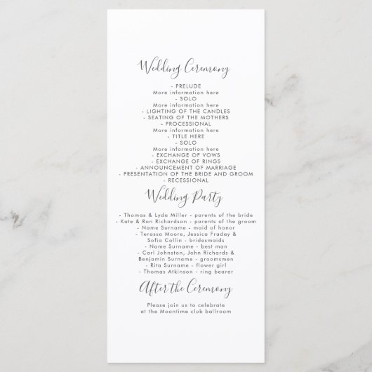 Succulenten groen Roos gouden bruiloft programma's (Achterkant)