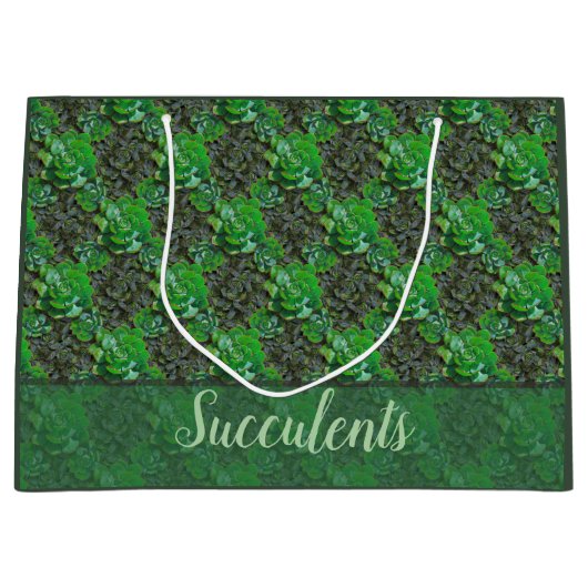 Succulenten Grote Gift Bag Groot Cadeauzakje (Voorkant)
