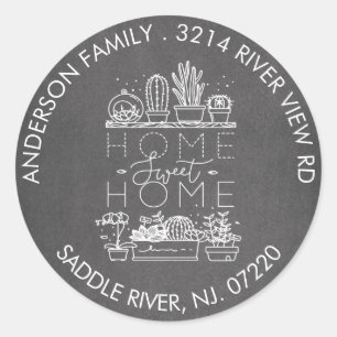 Succulenten Home Sweet Home Adres Label Sticker