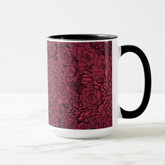 Succulenten in Viva Magenta - Kleur van het jaar 2 Mok (Rechts)