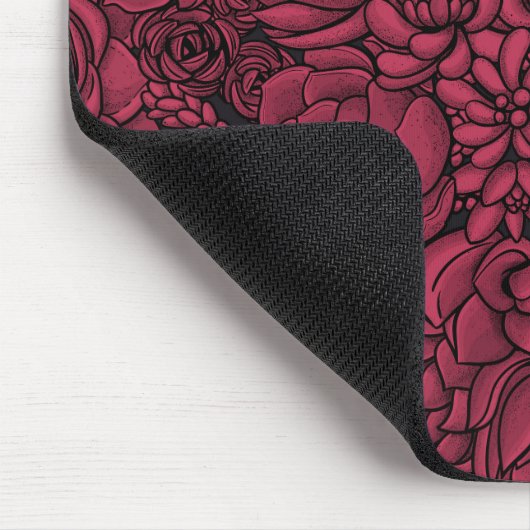 Succulenten in Viva Magenta - Kleur van het jaar 2 Muismat (Hoek)