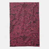 Succulenten in Viva Magenta - Kleur van het jaar 2 Theedoek (Verticaal)