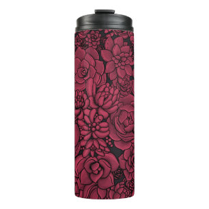 Succulenten in Viva Magenta - Kleur van het jaar 2 Thermosbeker