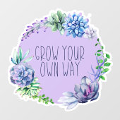 Succulenten kweken je eigen manier paars raamsticker (Vel)