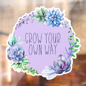 Succulenten kweken je eigen manier paars raamsticker (Vel 2)