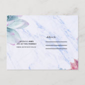 Succulenten Marmeren Chic Rustieke Fiesta Save the Aankondigingskaart (Achterkant)
