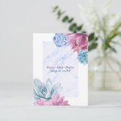 Succulenten Marmeren Chic Rustieke Fiesta Save the Aankondigingskaart (Staand voorkant)