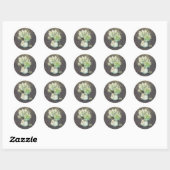 Succulenten Mason Jar Rustieke Bruiloft Initialen Ronde Sticker (Vel)