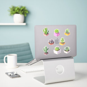 Succulenten Potten Planten Sticker Pack