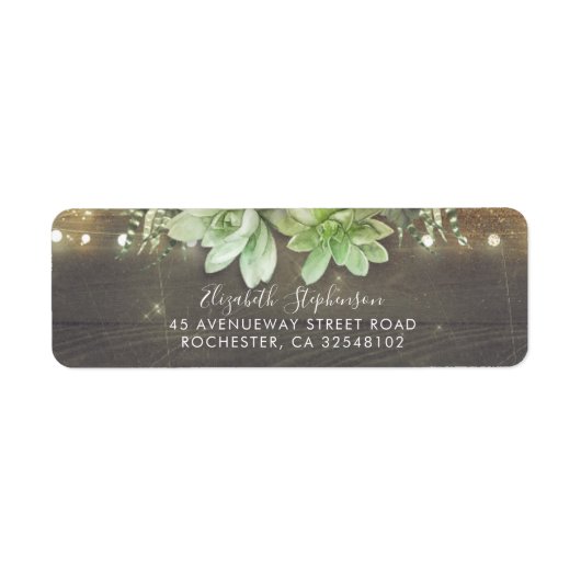 Succulenten rustiek etiket (Voorkant)