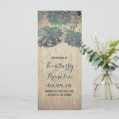 Succulenten Rustiek Hout Wedding Programma's (Staand voorkant)