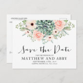 Succulenten save the date uitnodiging briefkaart (Voorkant / Achterkant)
