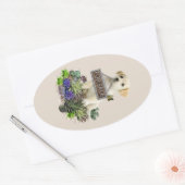 Succulenten te koop ovale sticker (Envelop)