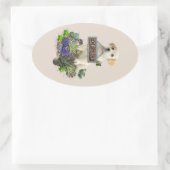 Succulenten te koop ovale sticker (Tas)