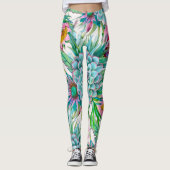 Succulenten tropische tuin leggings (Voorkant)