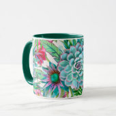 Succulenten tropische tuin mok (Voorkant links)