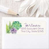 Succulenten Waterverf Adres Etiket (Insitu)