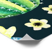 Succulenten Waterverf Cactus Bloemenpatroon Poster (Hoek)