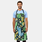 Succulenten Waterverf Cactus Bloemenpatroon Schort (Gedragen)