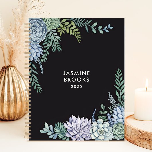 Succulententuin 2025 Aangepaste Naam Planner