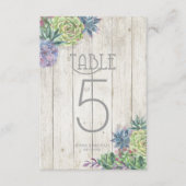 Succulentes et numéros de table en bois rustique I (Devant)