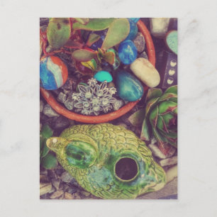 Succulents and Little Garden Art Objects Briefkaart