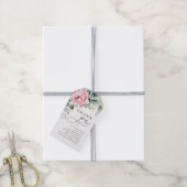 Succulents and Pink Flowers Bedankt Cadeaulabel (Met Touw)