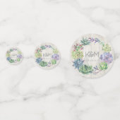 Succulents and Rustic Wood Wedding Wreath ID515 Confetti (Voorkanten)