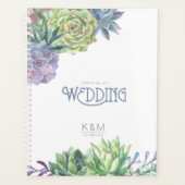Succulents and Sparkle Wedding Blue ID515 Planner (Voorkant)