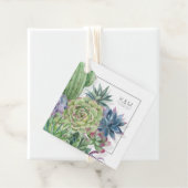 Succulents and Sparkle Wedding Green ID515 Bedankjes Labels (In situ)