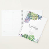 Succulents and Sparkle Wedding Green ID515 Planner (Display)