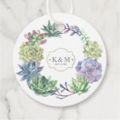 Succulents and Sparkle Wedding Wreath ID515 Bedankjes Labels (Voorkant)