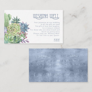 Succulents and Sparkle Wishing Well V2 Blue ID515 Informatiekaartje