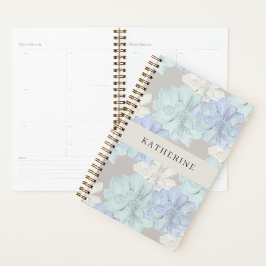 Succulents Art Pattern Planner (Devant avec enveloppe)